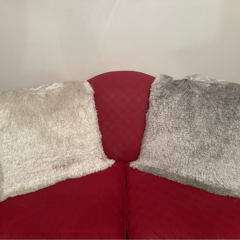 Luxurious Silver and White Accent Pillows